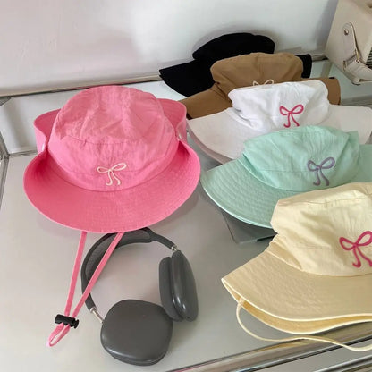 Quick Dry Bow Strap Bucket Hat