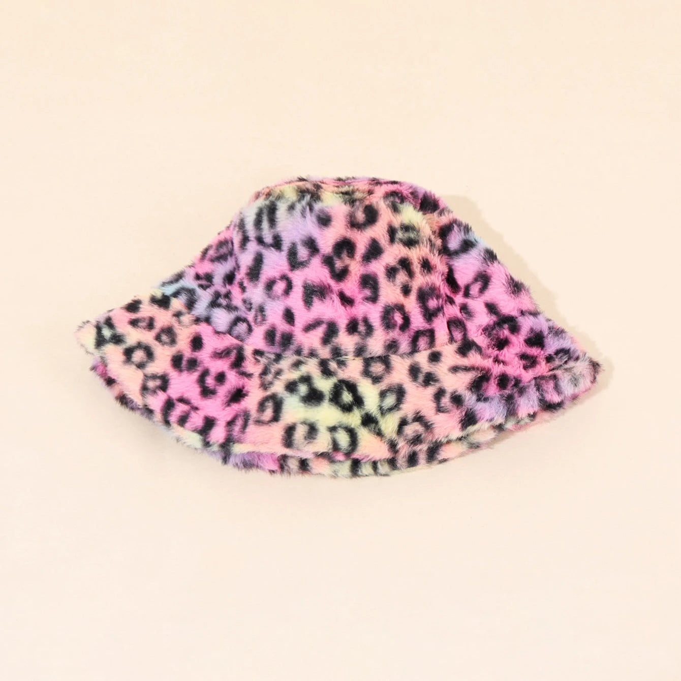 Leopard Plush Autumn Winter Fisherman Bucket Hat