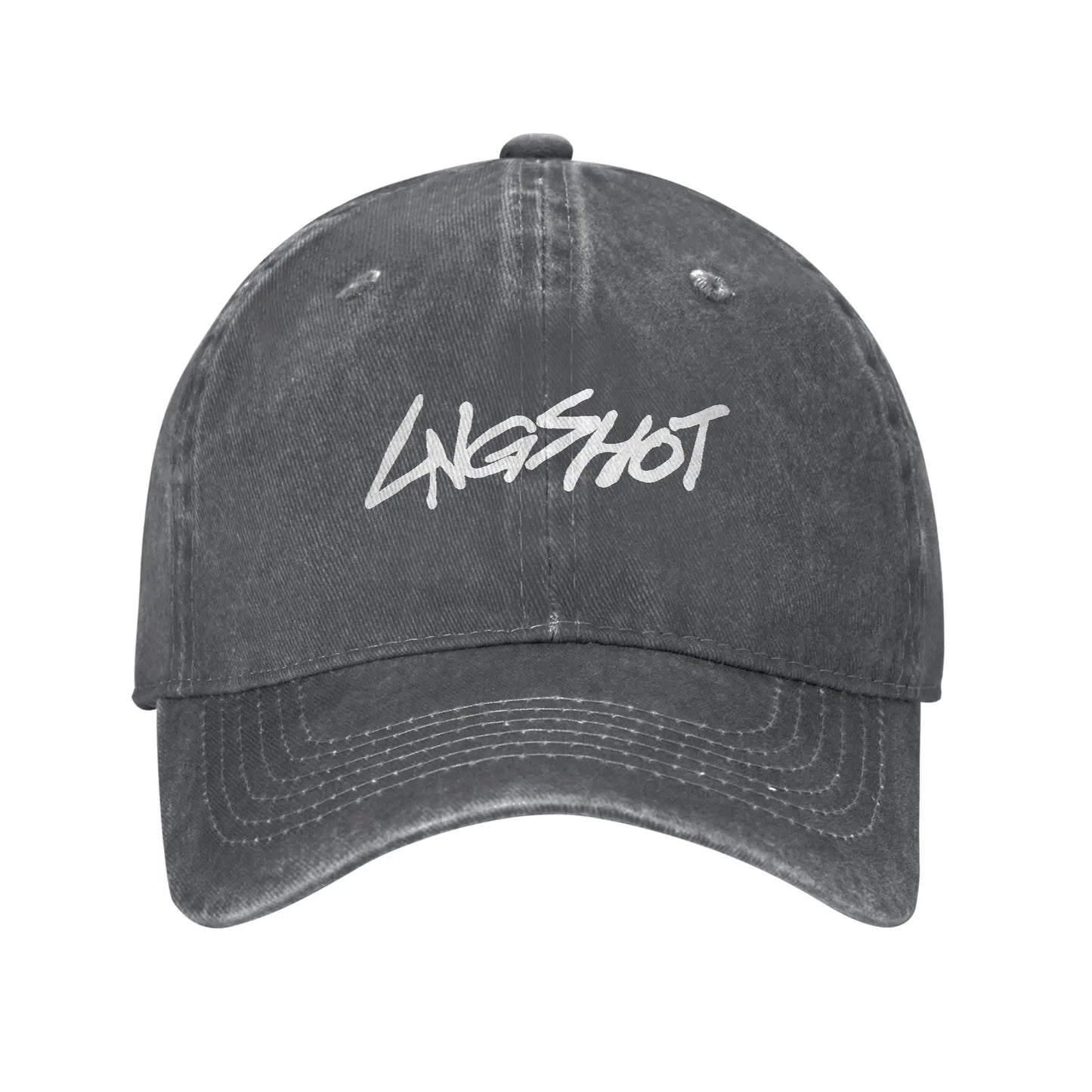 Kpop Lngshot Washed Hip Hop Logo Baseball Cap