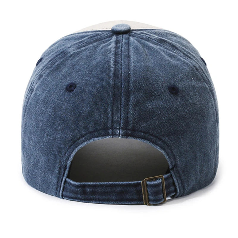 Vintage Wolf Embroidery Washed Baseball Cap