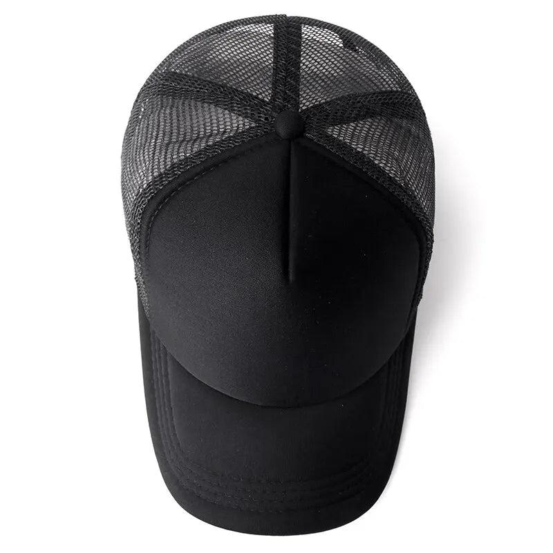 Plain Mesh Snapback Trucker Baseball Cap