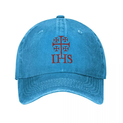 Vintage Jerusalem Cross IHS Orthodox Baseball Cap