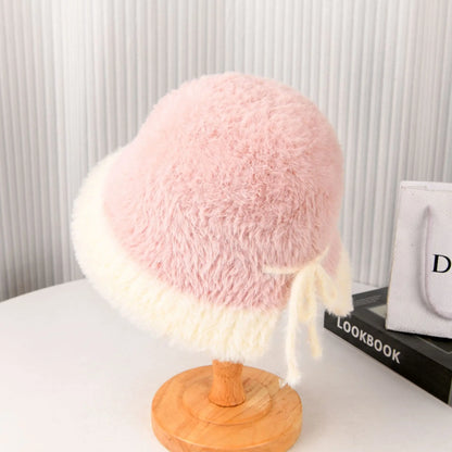 Korean Fluffy Thickened Winter Ear-Protection Plush Bucket Hat