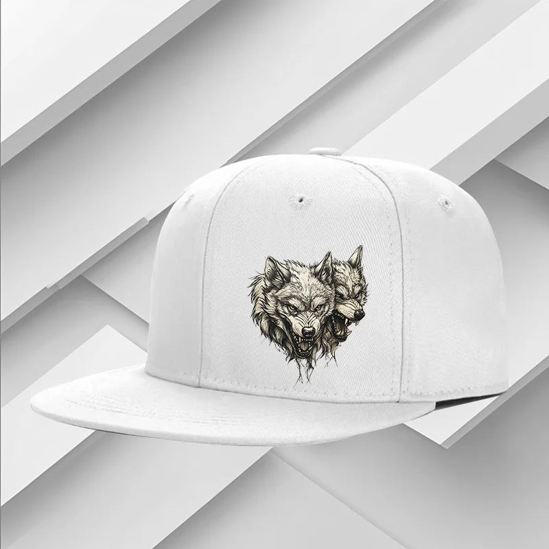 Three Headed Fierce Wolf Graphic Snapback Cap
