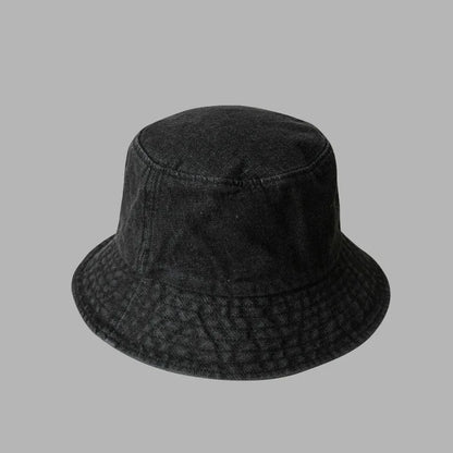 Retro Washed Denim Wide Brim Bucket Hat