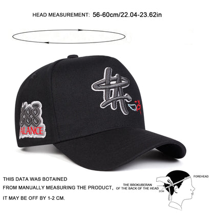 Unisex HA Letter Embroidered Adjustable Baseball Cap