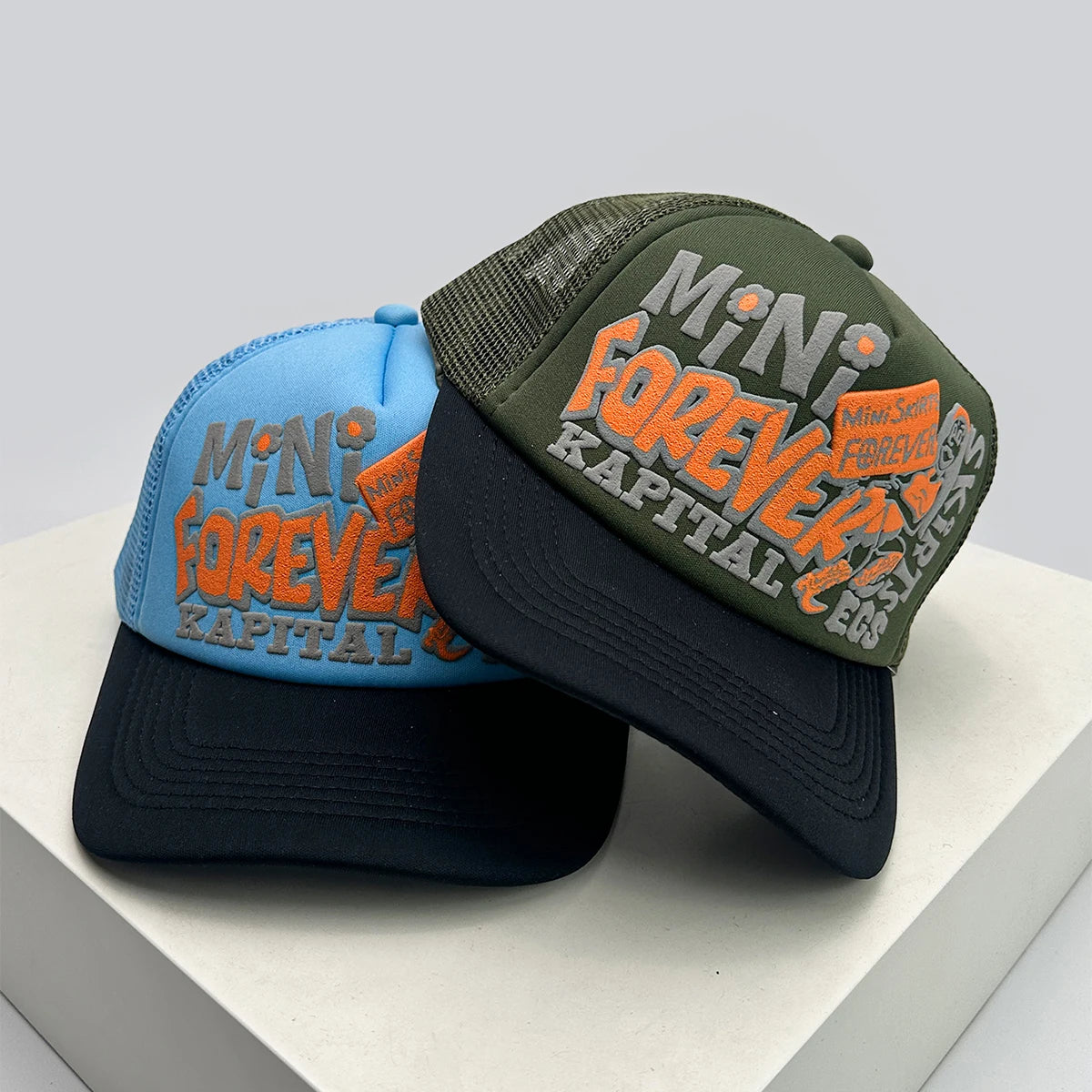 American Graffiti Letter Colorblock Trucker Baseball Cap
