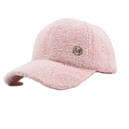 M Label Lamb Wool Baseball Cap
