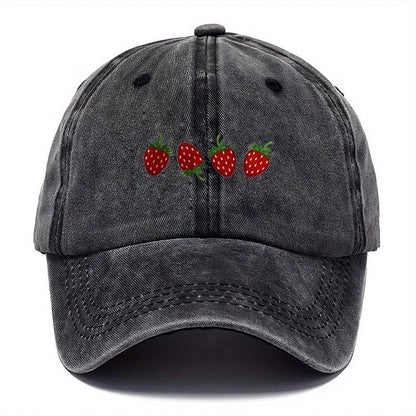 Strawberry Printed Adjustable Duckbill Baseball Hat