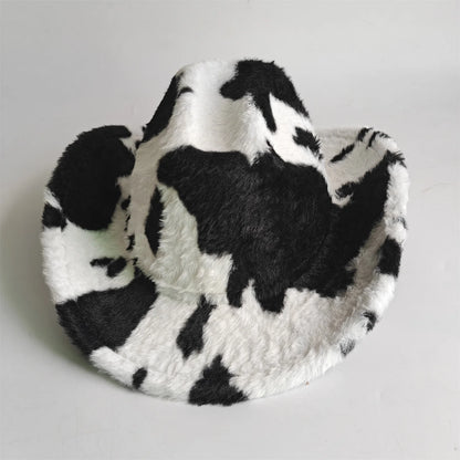 Winter Rabbit Fur Western Cowboy Fedora Hat