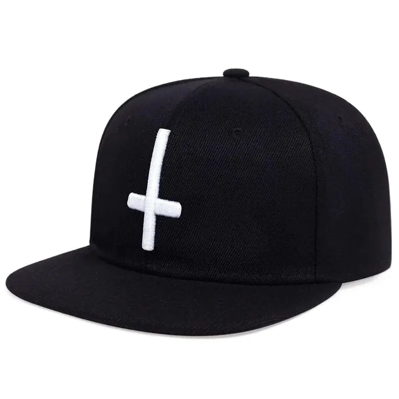 Flat Cross Embroidery Unisex Snapback Cap