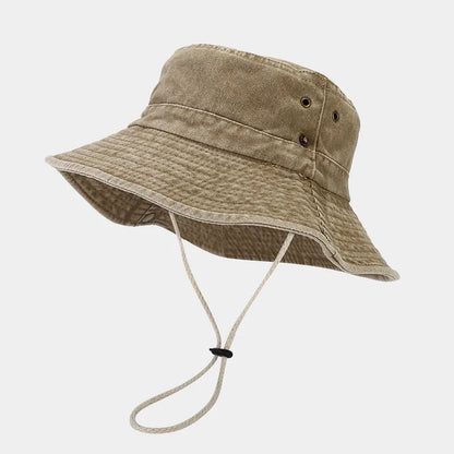 Unisex Solid Cotton All-Season Bucket Hat