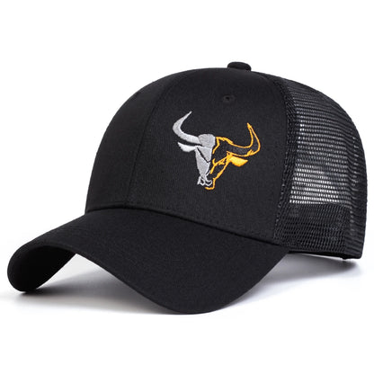 Unisex Ox Head Embroidery Baseball Net Caps
