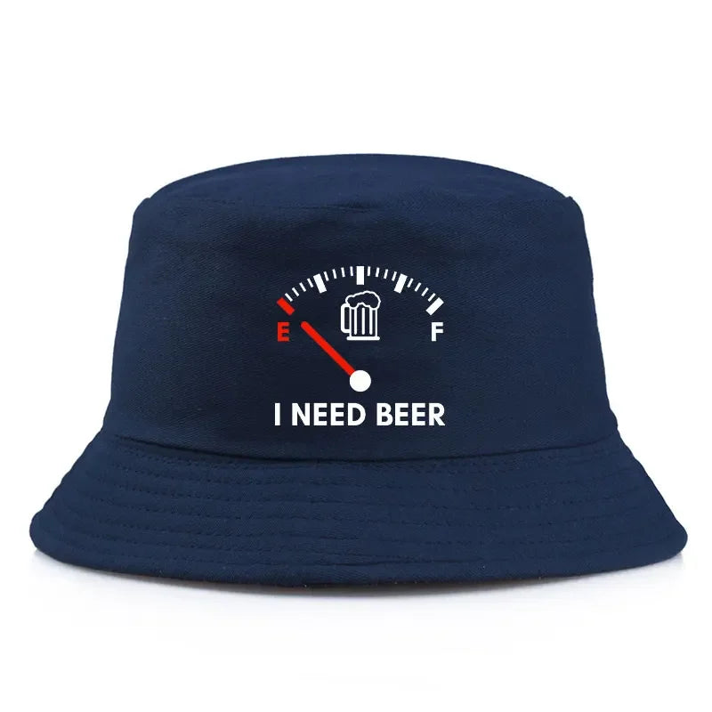 I Need Beer Reversible Print Bucket Hat