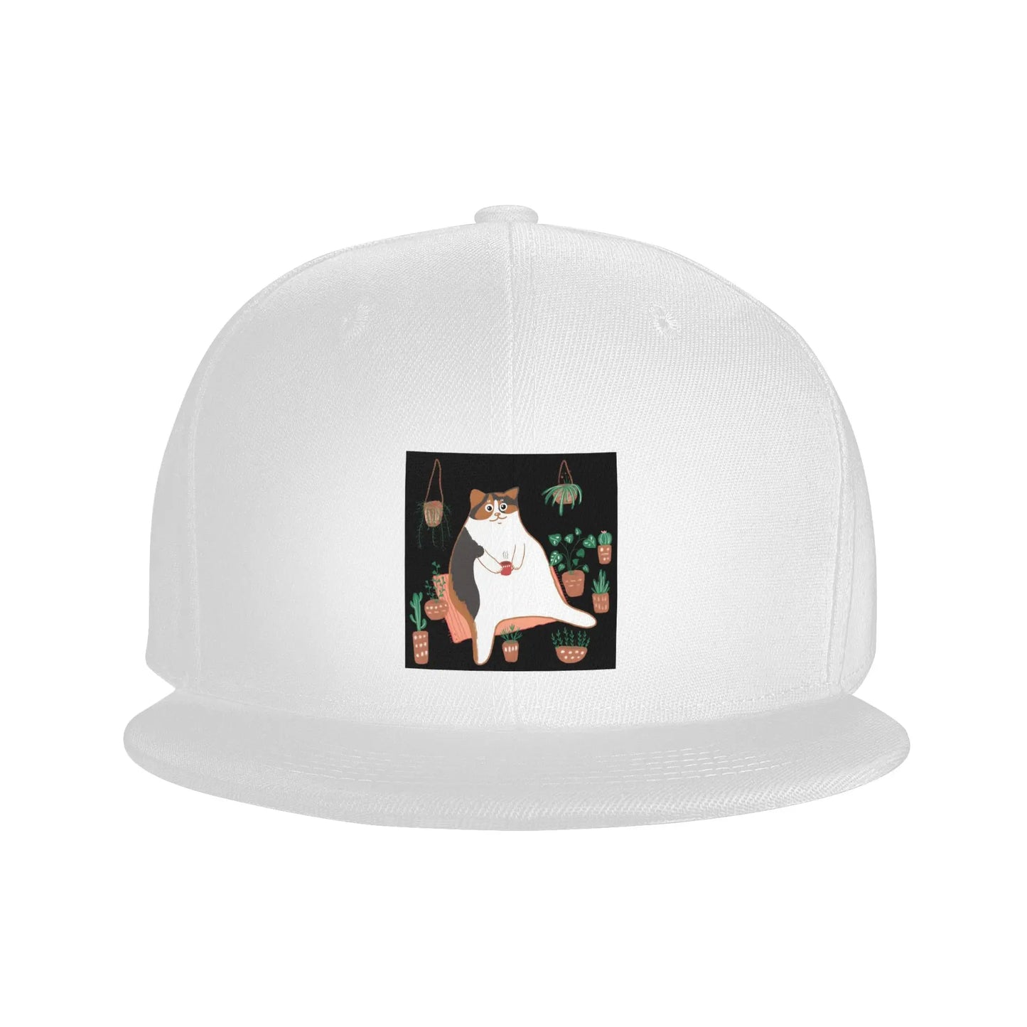 Calico Cat With Potted Plants Cute Graphic Snapback Cap