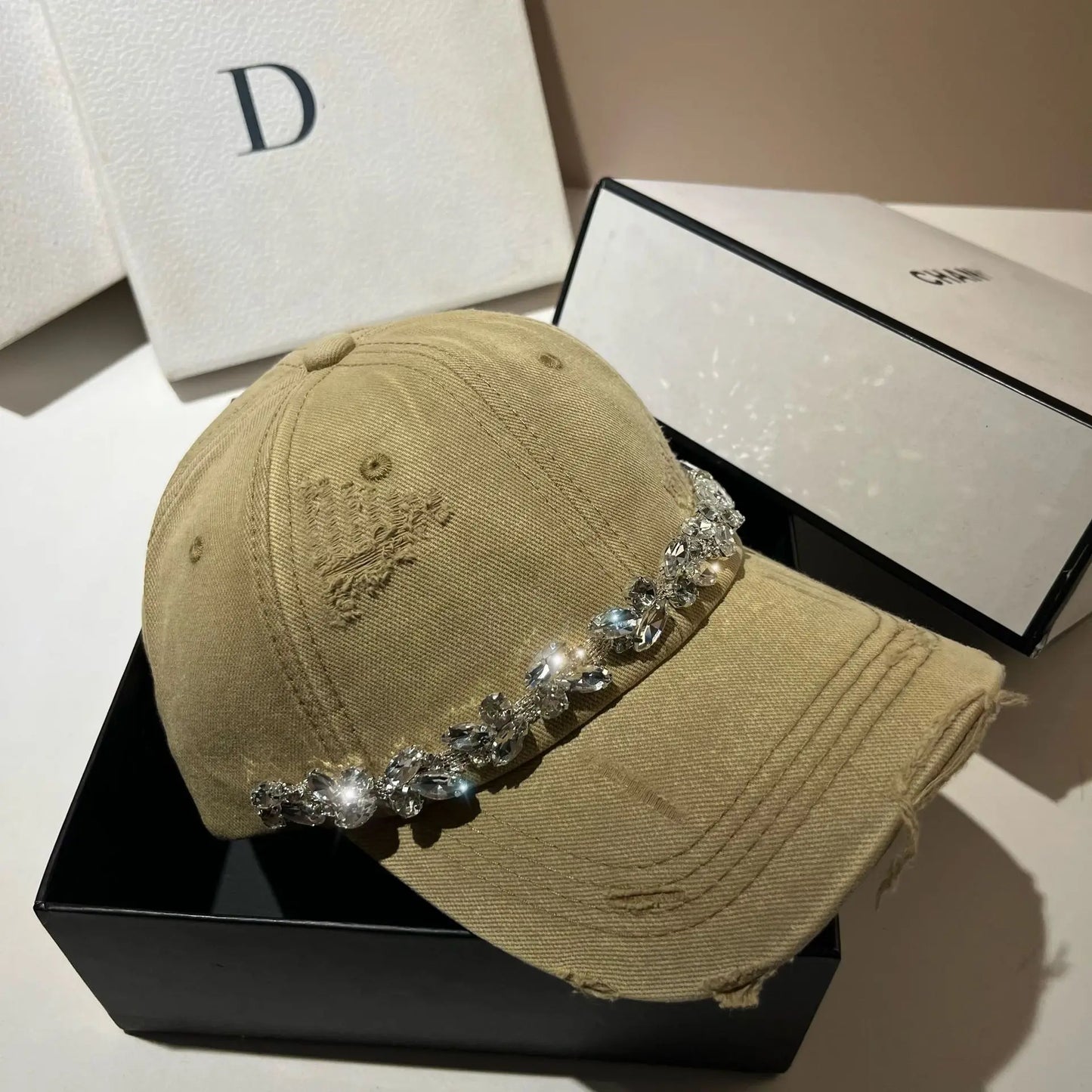 Rhinestone Korean Fashion Women’s Baseball Cap