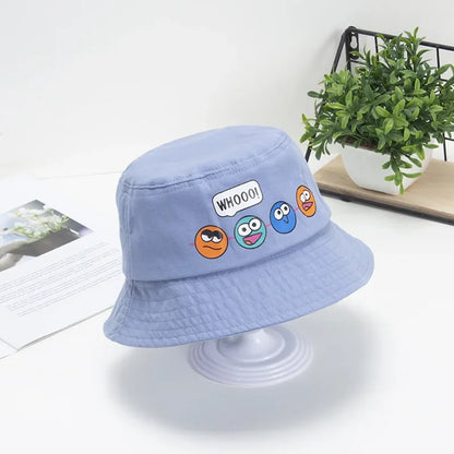Kids Cartoon Windproof Rope Bucket Hat