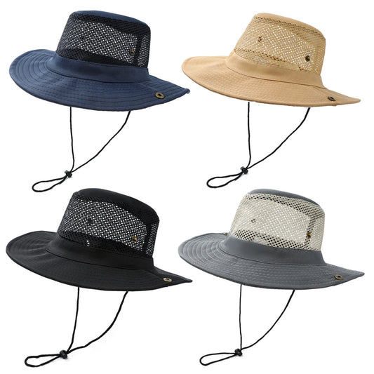 Unisex Mesh Summer Bucket Hat Sun Protection