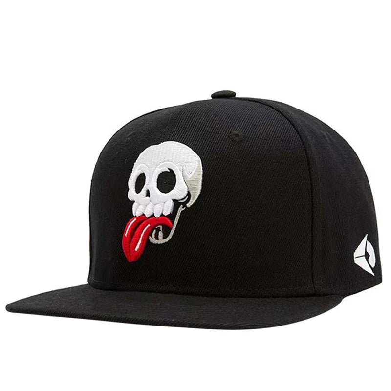 Unisex Skeleton Embroidery Snapback Cap