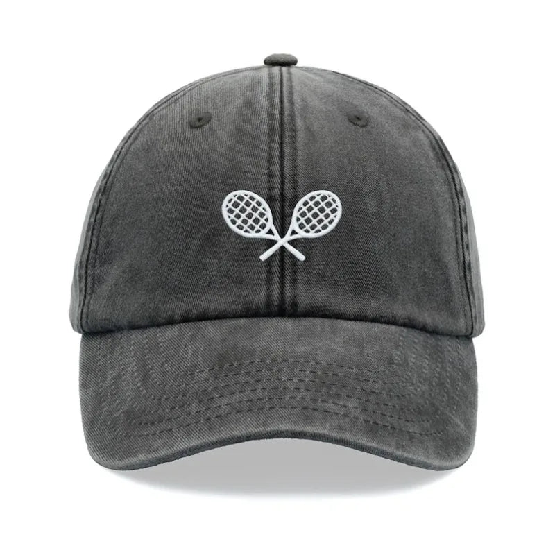 Retro Crossed Tennis Racket Baseball Cap