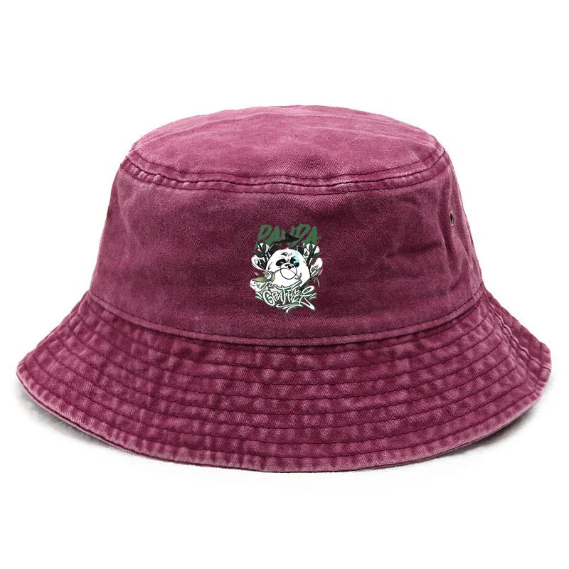 Unisex Graffiti Panda Vintage Bucket Hat