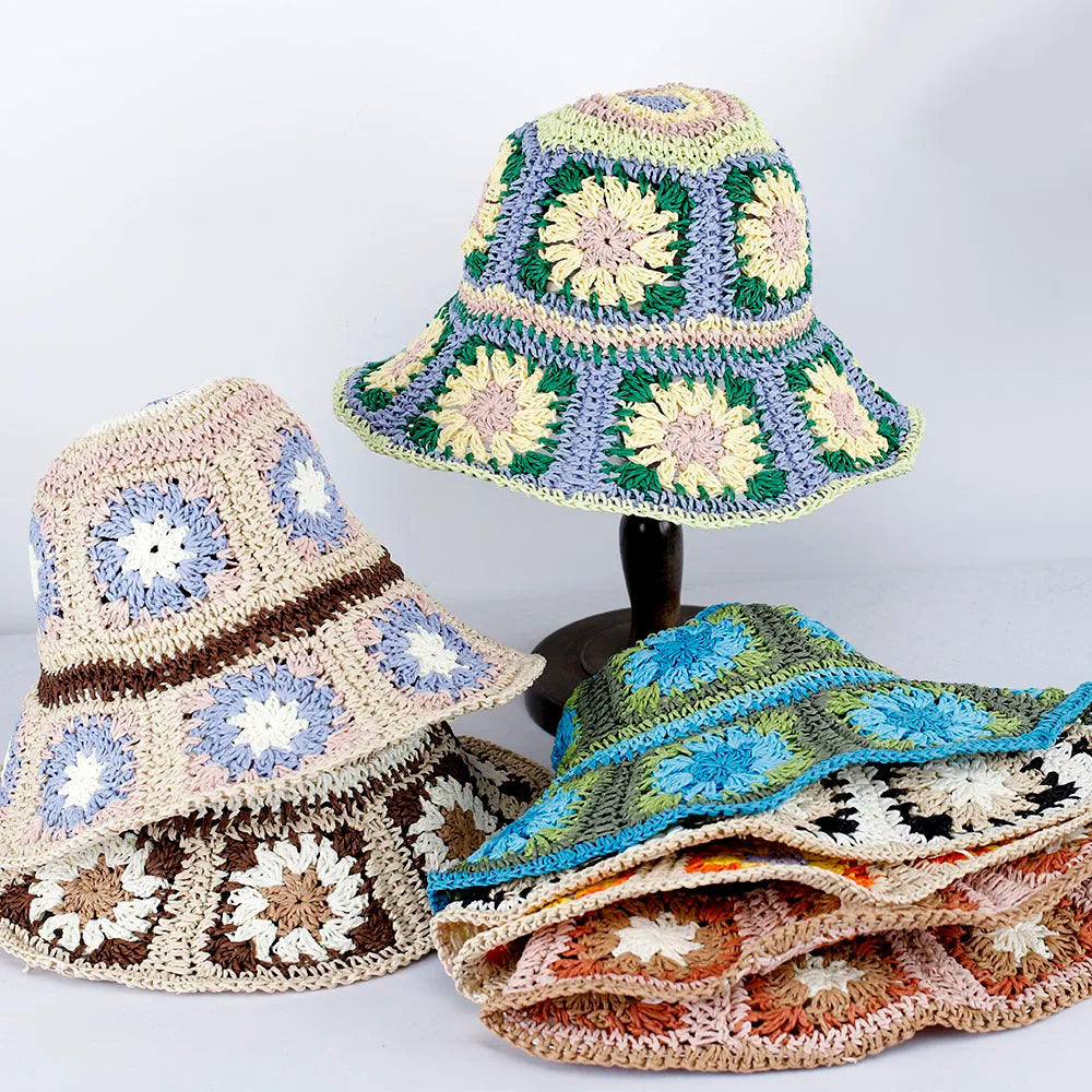 Wide Brim Foldable Summer Straw Bucket Hat