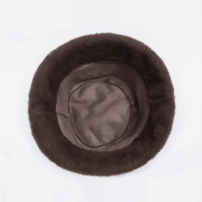 Faux Fur Bucket Hat Women Autumn Winter
