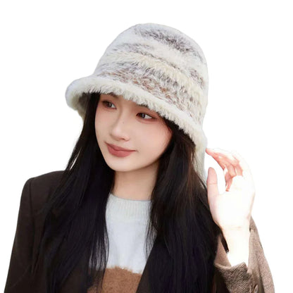 Gradient Plush Earflap Winter Bucket Hat