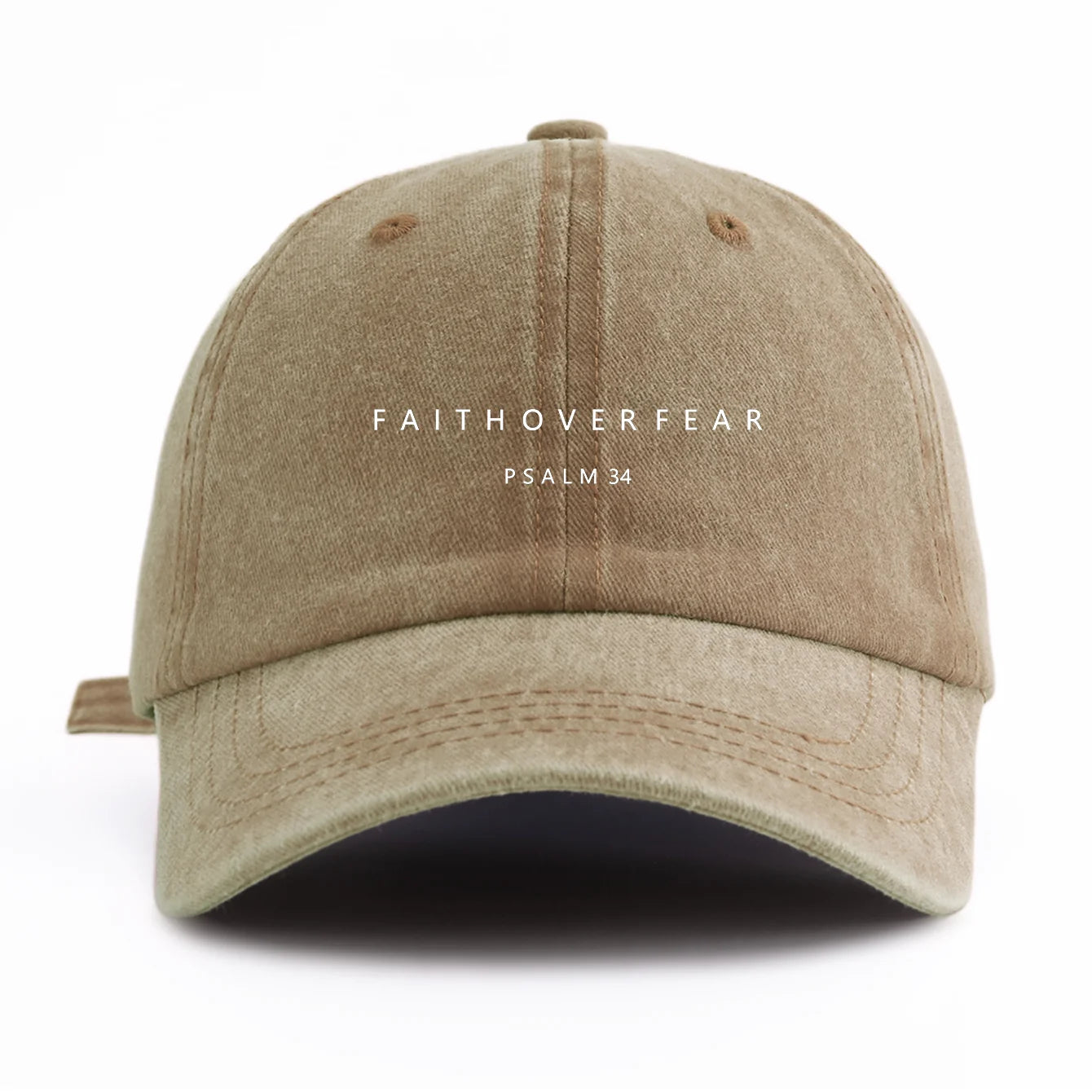 Faith Over Fear Washed Retro Dad Baseball Cap