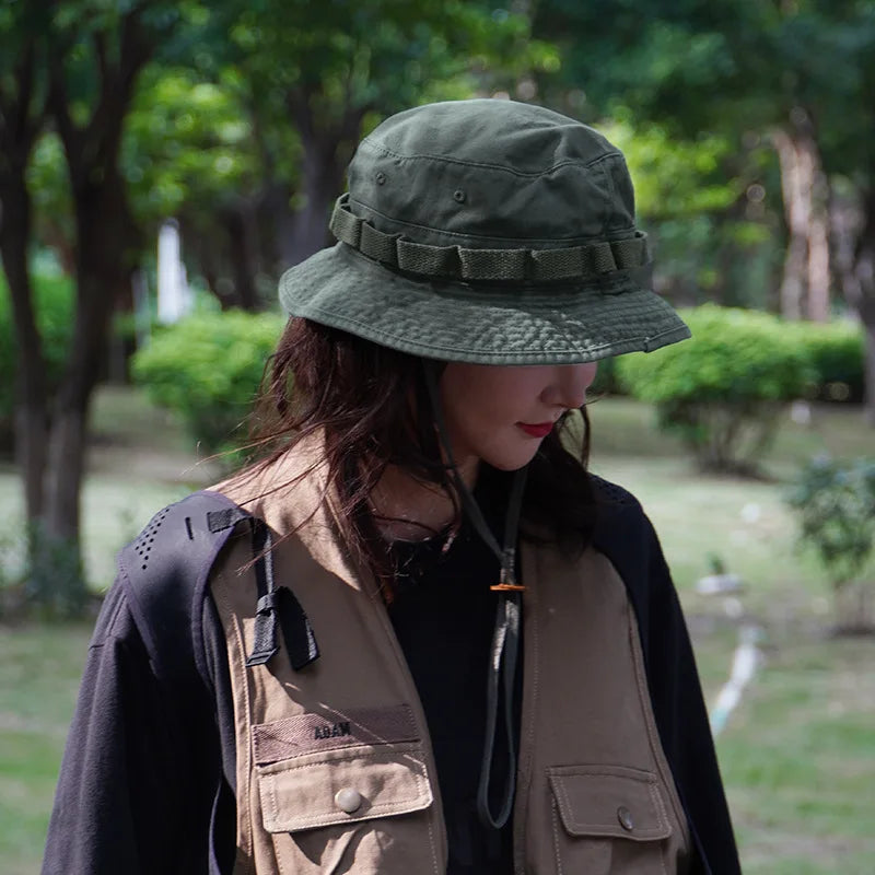 Adult Outdoor Washed Cotton Reversible Bucket Hat