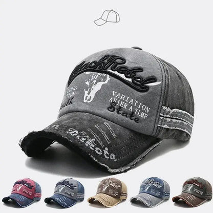 Retro Canvas Denim Patchwork Baseball Cap