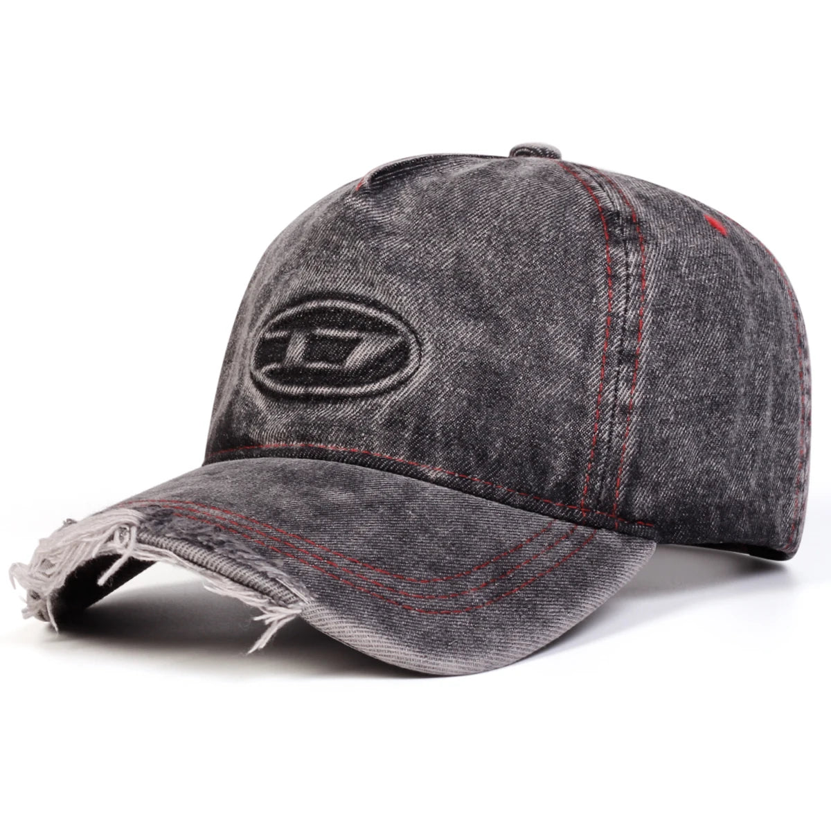 Unisex Stamped D Letter Denim Hole Baseball Caps