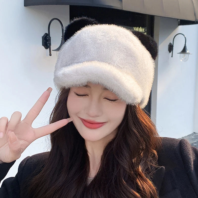 Women's Cute Bear Ear Baseball Cap