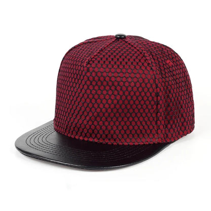 Light Board Mesh Flat Brim Hip Hop Cap