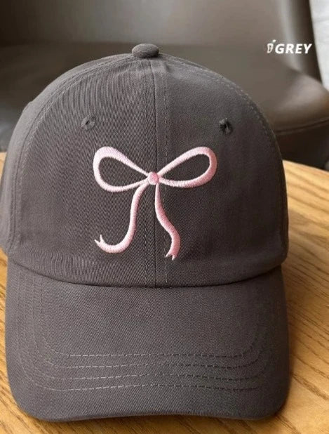 Cute Korean Bow Pink Baseball Cap