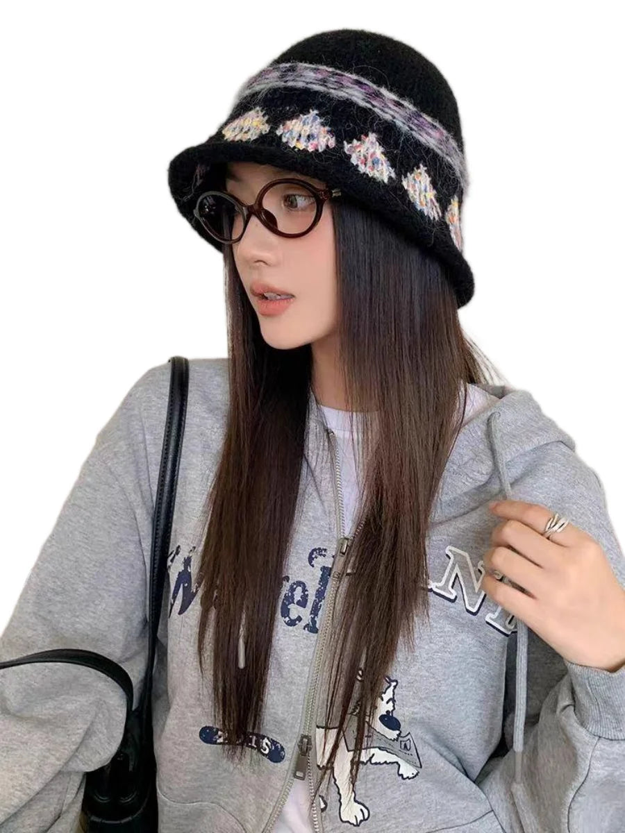 Jacquard Knitted Bucket Hat