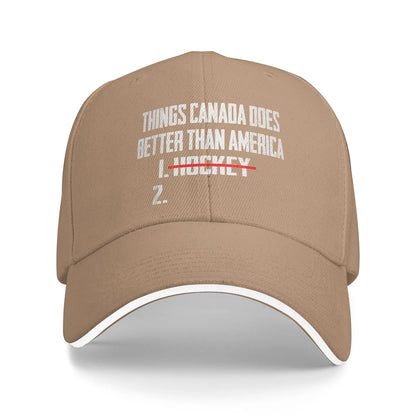 Funny Canada Hockey Comparison Casual Street Baseball Cap