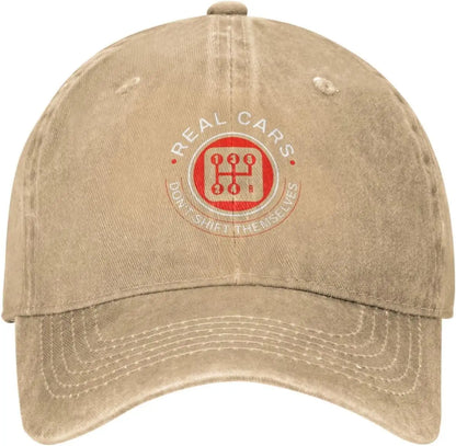 Real Cars Dont Shift Themselves Vintage Baseball Cap