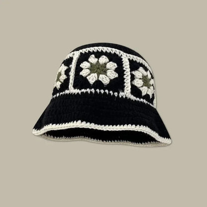 New Korean Handmade Crochet Flower Bucket Hat
