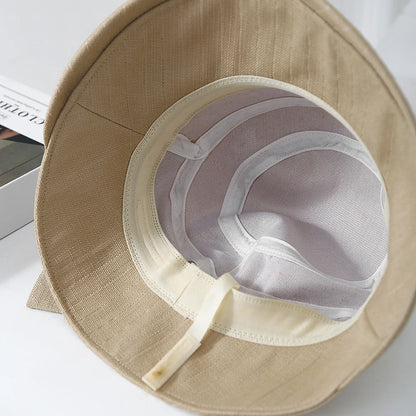Women's Bucket Hat With Bow Solid