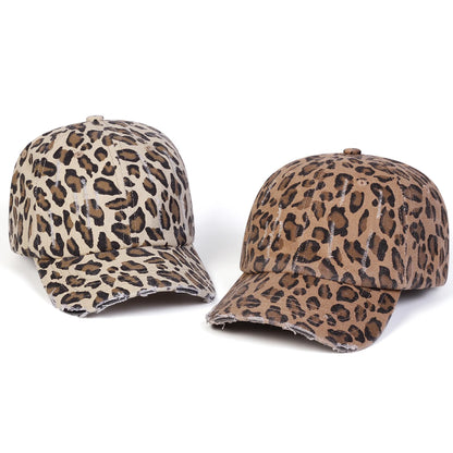 Unisex Leopard Print with Holes Baseball Caps