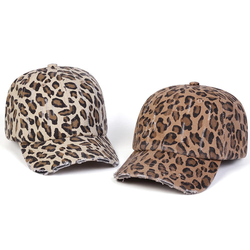 Unisex Leopard Print with Holes Baseball Caps