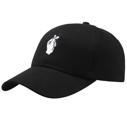 Cotton Rose Finger Gesture Snapback Baseball Cap