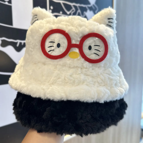 Cartoon Plush Warm Bucket Hat