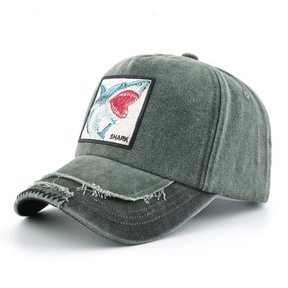 Shark Patch Denim Baseball Cap