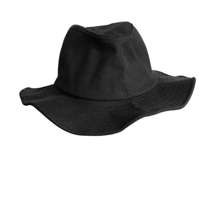 Oversized Yamamoto Style UPF50+ Black Bucket Hat