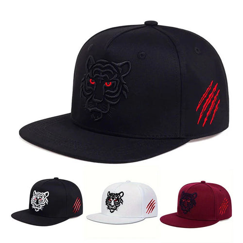 Tiger Head Flat Brim Baseball Cap