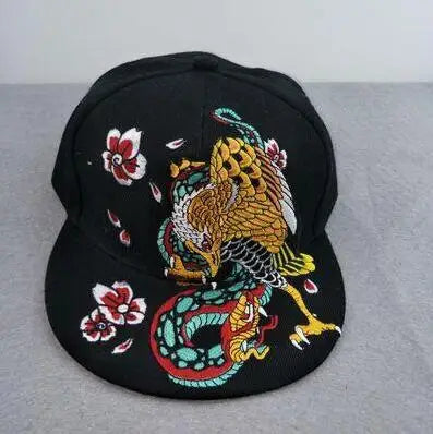 5 Panel 3D Animal Embroidery Snapback Cap