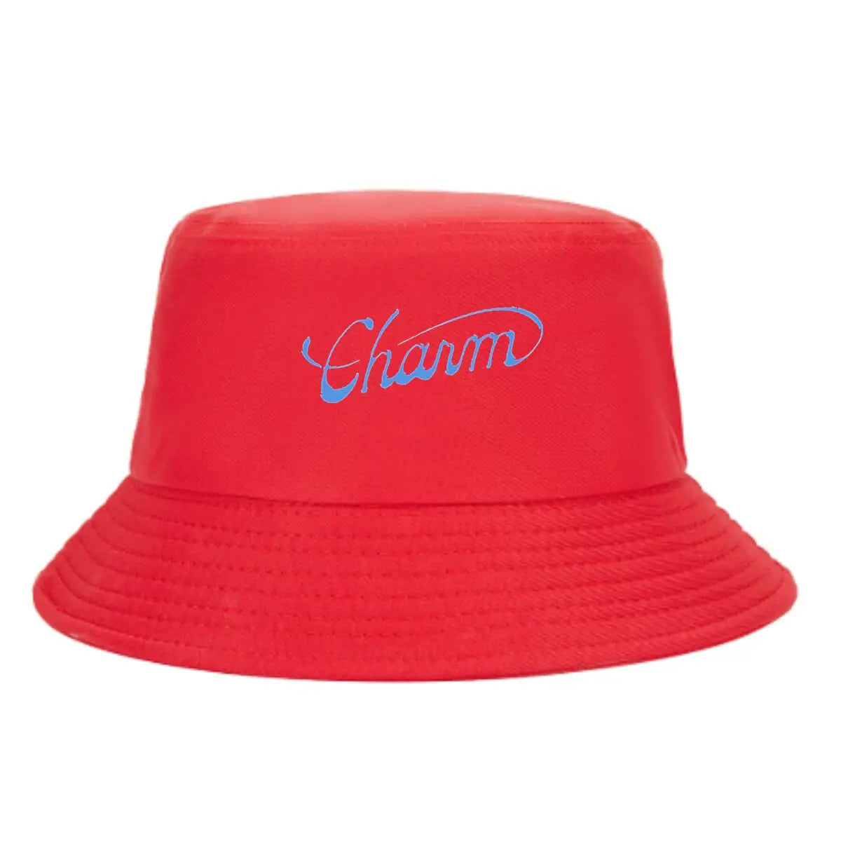 Charm Blue Cursive Text Winter Style Bucket Hat