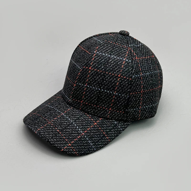 Versatile Color Block British Check Snapback Cap